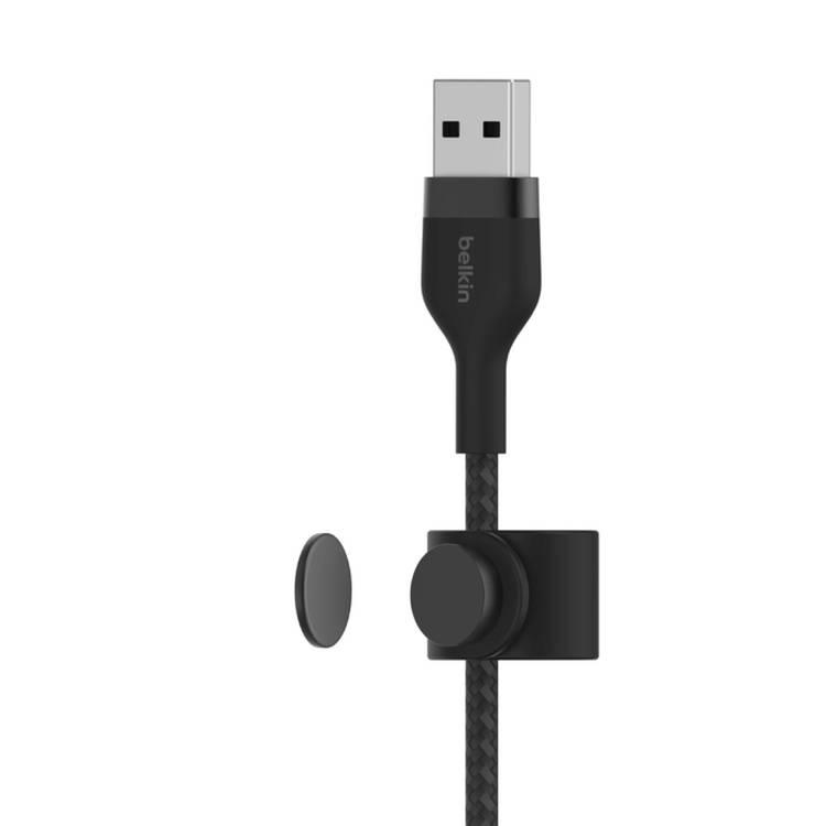 كابل Belkin BOOST CHARGE™PRO Flex USB-A إلى Lightning_ سيليكون مجدول، 3M - اسود