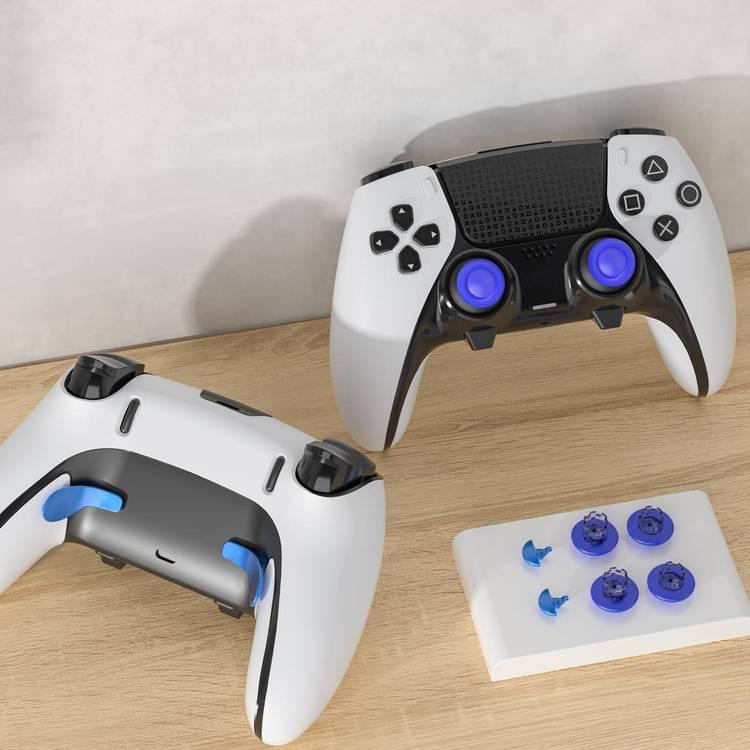 Porodo Gaming PS5 Edge Controller 6in1 Thumb Stick Caps + مجموعة الأزرار الخلفية - أزرق