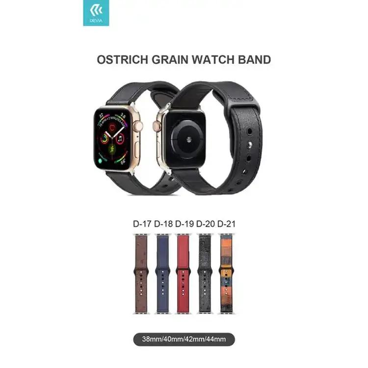 Devia Ostrich Grain Watch Band 38/40mm - Red