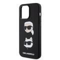 Karl Lagerfeld Silicon Hard Case with Karl Lagerfeld & Choupette Heads for iPhone 15 Pro Max - Black