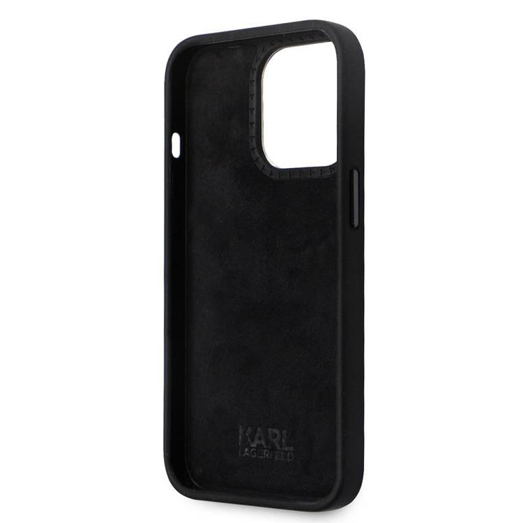 Karl Lagerfeld Silicon Hard Case with Ikonik NFT Logo & Metal Pinfor iPhone 15 Pro - Black
