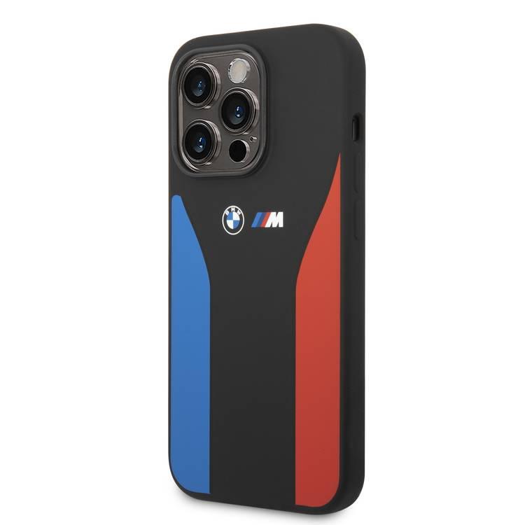 BMW M Silicone Case with Blue & Red Strips for iPhone 15 Pro Max