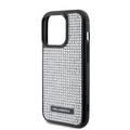 Karl Lagerfeld Rhinestone with Logo Metal Plate Case for iPhone 15 Pro - Silver