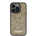 Guess Rhinestone Case with Metal Logo for iPhone 15 Promax - Black - الأصفر - iPhone 15 Pro Max