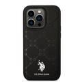 U.S.Polo Assn. PU Leather HS Pattern Case for iPhone 15 Pro Max - Black - أسود - iPhone 15 Pro Max