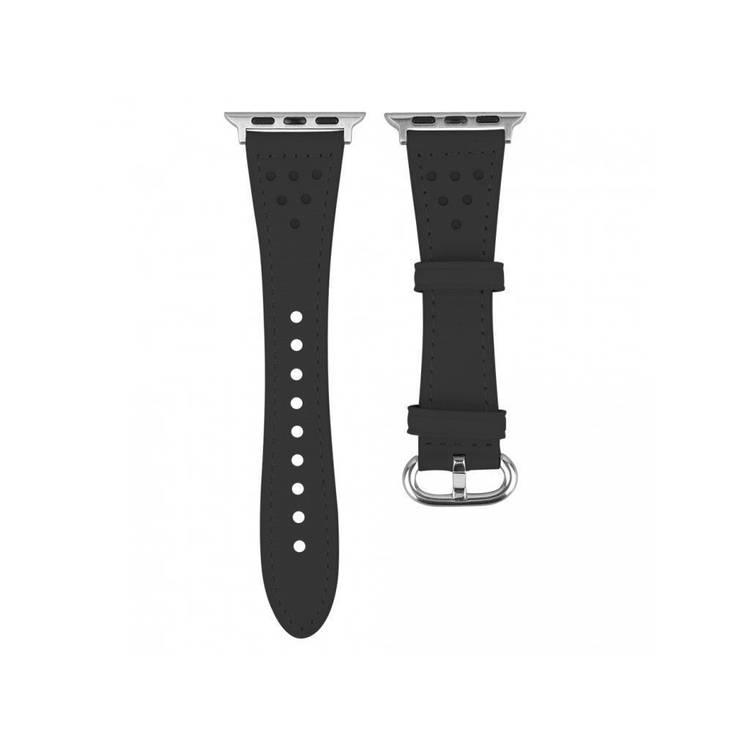 Devia Slim Leather Watch Band 38/40mm - Black