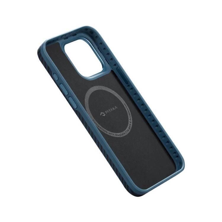 حافظة Pitaka MagEZ 4 لهاتف iPhone 15 Pro Max (6.7 بوصة) - أسود/أزرق