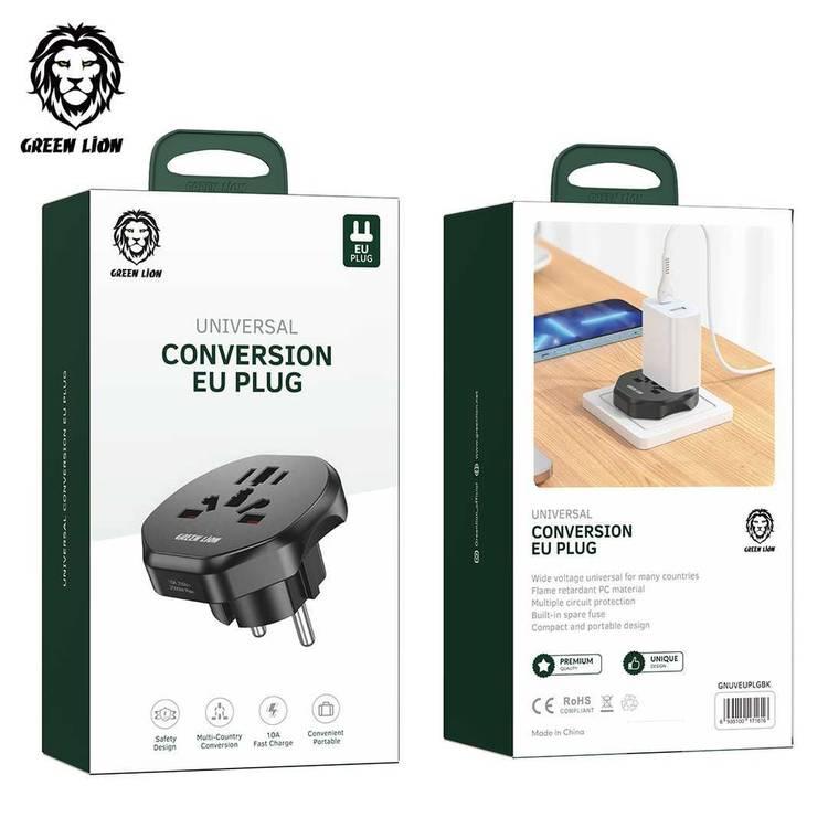 Green Lion Universal Convertion EU Plug - Black