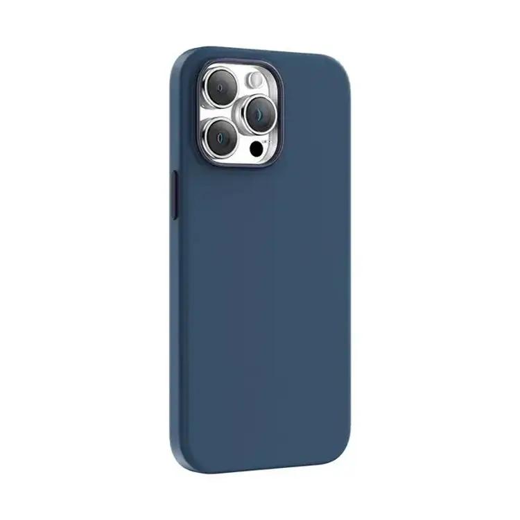 Green Lion Liquid Silicone Case with Magsafe For iPhone 15 Pro Max - Deep Blue