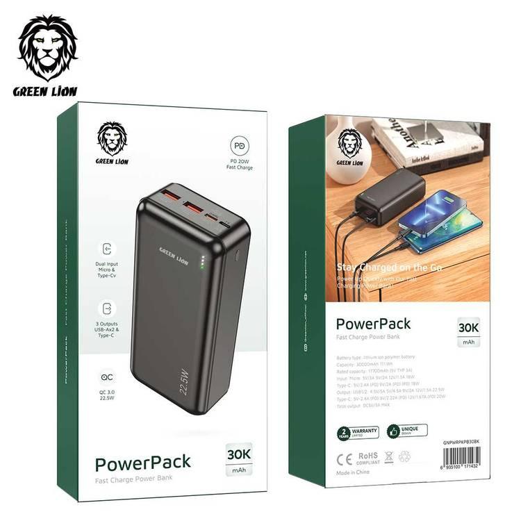 Buy Green Lion Super 30K Power Bank 30000mAh PD 20W ( Dual PD & Dual QC  Ports )
