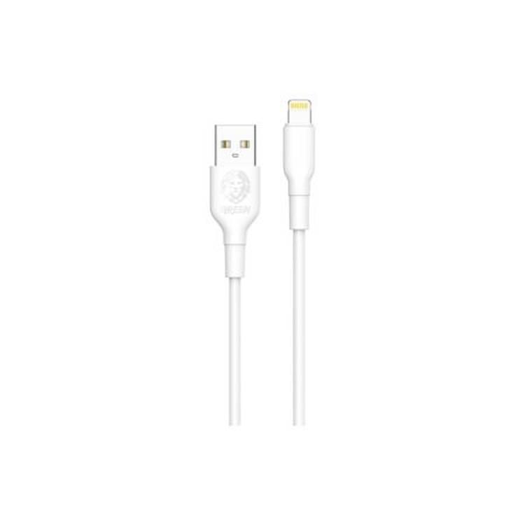 Green Lion PVC USB-A to Lightning Wide Cable  1M - White