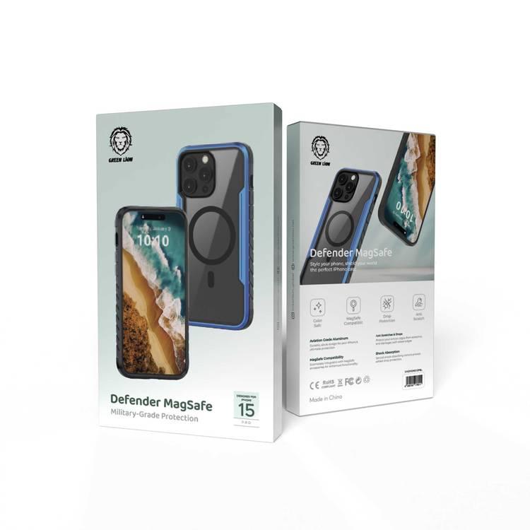 حافظة هاتف iPhone 15 Pro من Green Lion لهاتف Defender Magsafe - أزرق داكن