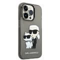 Karl Lagerfeld IML Glitter NFT Karl & Choupette  Hard Case for iPhone 15 Pro Max- Black - أسود