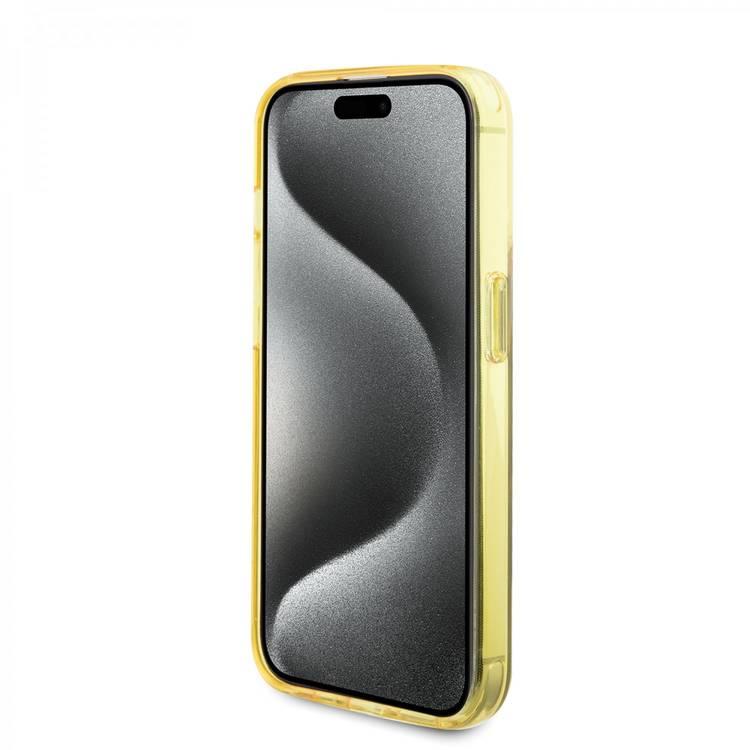 حافظة BMW iPhone 15 Pro For MagSafe IML مع حامل حلقي - أصفر