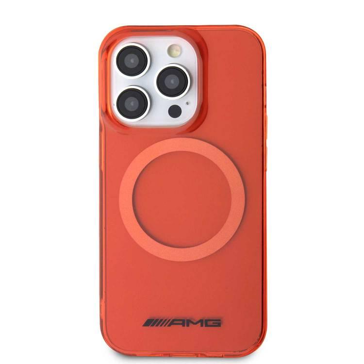 جراب AMG شفاف لهاتف iPhone 15 Pro Magsafe - برتقالي