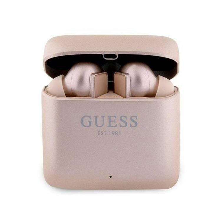 Guess True Wireless Bluetooth Earbuds Satined Finish with Printed Logo - Pink