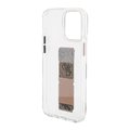 Guess Grip stand Clear Case with 4G Script Logo for iPhone 15 Series - Brown - iPhone 15 Pro