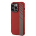 حافظة AMG MagSafe من السيليكون مع نمط شعار AMG عمودي لسلسلة iPhone 15 - أحمر - iPhone 15 Pro