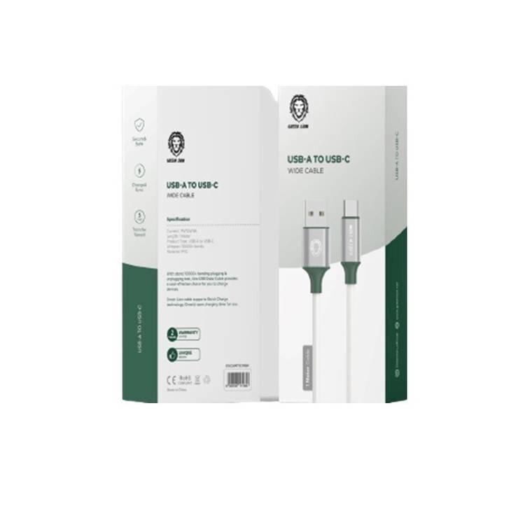Green Lion PVC USB-A to Type-C Wide Cable  1M - White