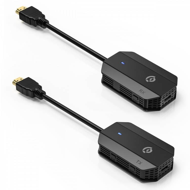 زوج محول النسخ المتطابق HDMI اللاسلكي من Powerology مع كابل USB-C - أسود