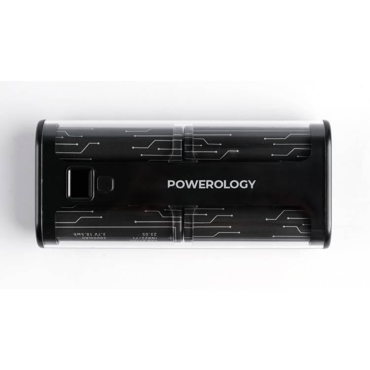 Powerology Crystalline Series Powerbank 20000mAh PD 65W - أسود