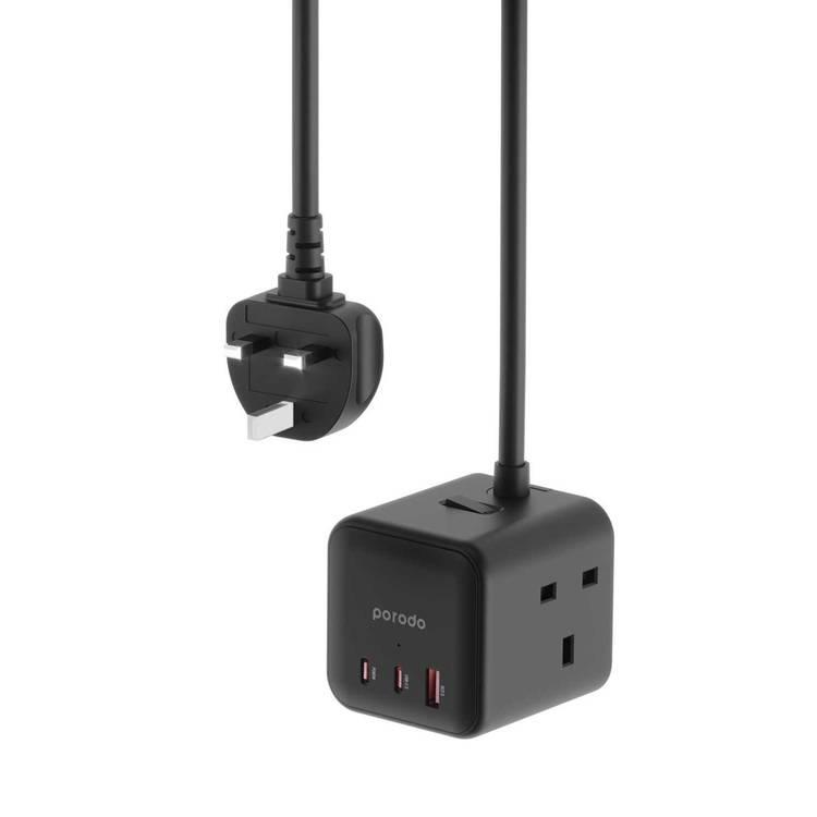 Shop Porodo GaN Power Cube Multi-Port Charger(3 AC 1 USB-A & 2 USB
