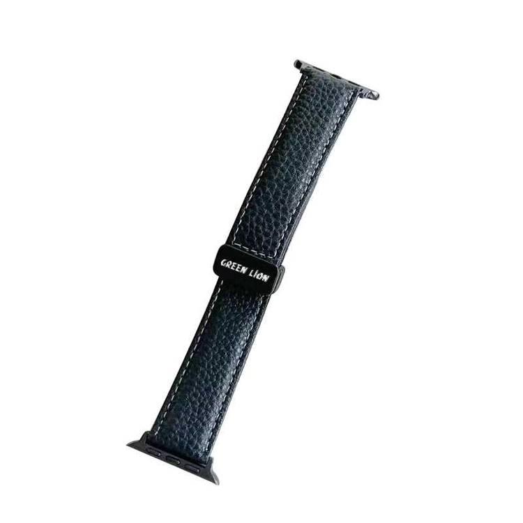 حزام ساعة جرين ليون من الجلد الطبيعي 42/44/45/49 ملم - أسود
