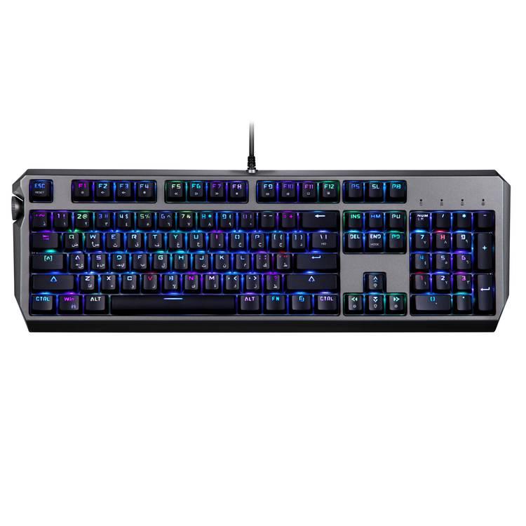 لوحة مفاتيح سلكية كاملة للألعاب من بورودو مع مفتاح جاترون (أزرق) - أسود