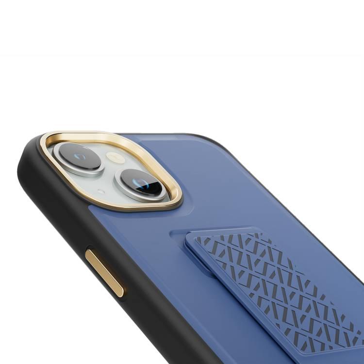 Levelo iPhone 15 For Morphix Cuero Gripstand Case - Blue