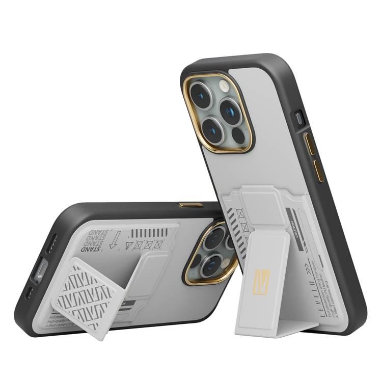 Levelo iPhone 15 Pro For Morphix Gripstand Case With Cardholder - Grey