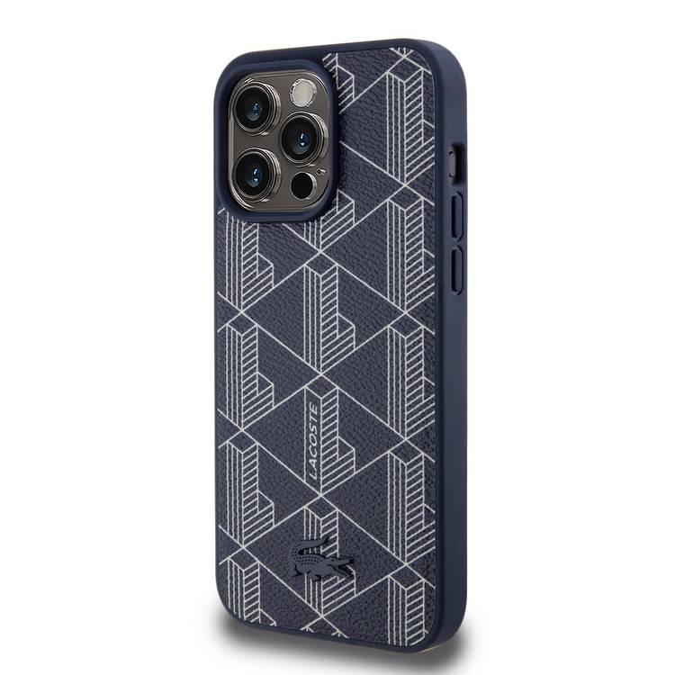Lacoste iPhone 15 Pro For HC PU with Card Slot The Blend Monogram - Navy