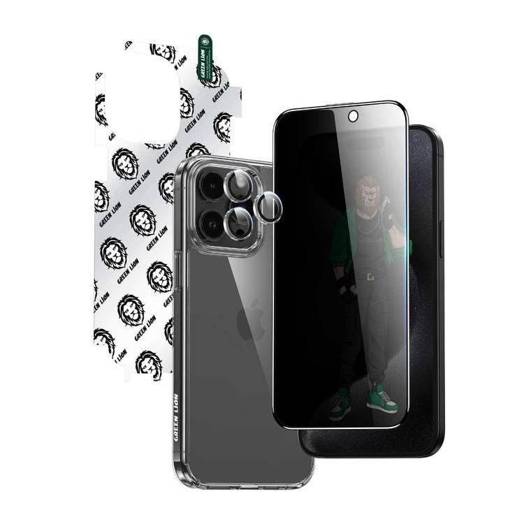 Green Lion iPhone 15 Pro Max For 4 in 1 Defender Pack Privacy - Titanium