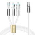 Porodo PD100W Three-in-one Cable with 180 Degrees Rotation - White - 1.2M