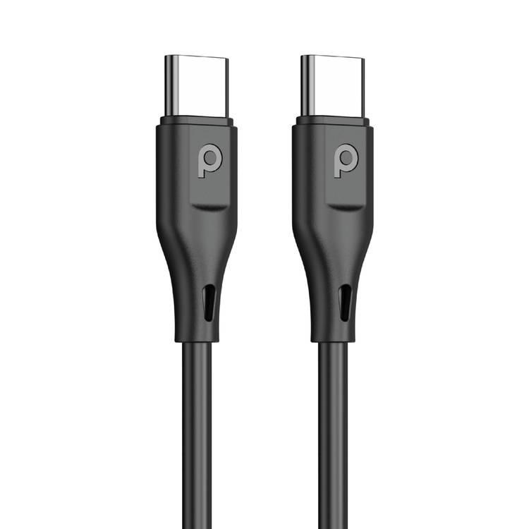 Porodo Dual Output Quick Charger USB-C PD and USB-A QC - Black
