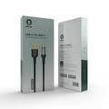 Green Lion USB-A To USB-C Transparent LED Cable (1m) - Black