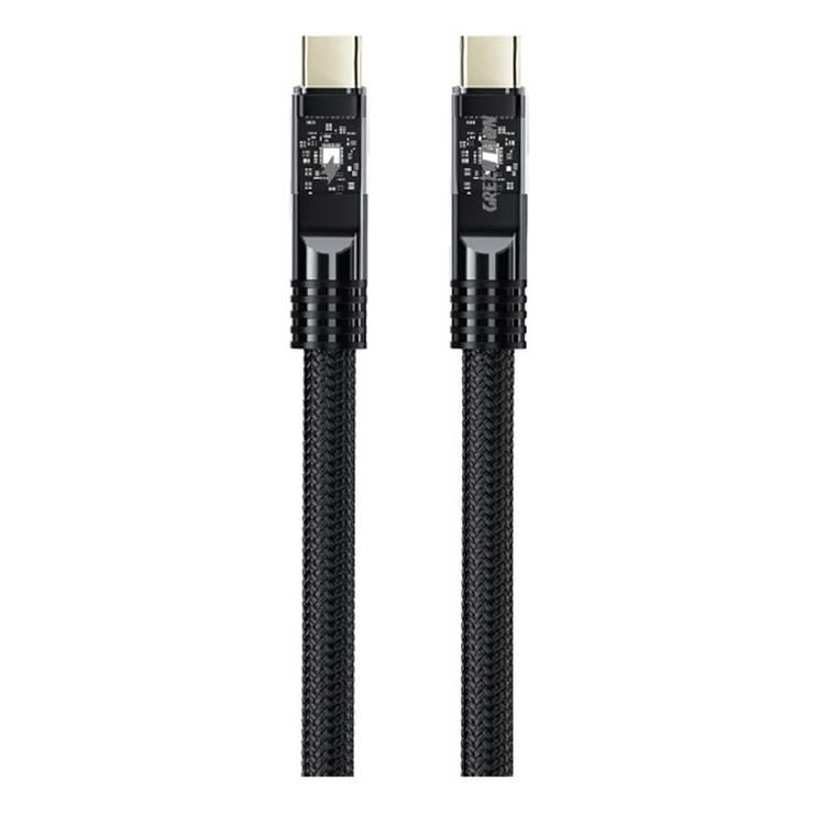 كابل مضفر LED من Green Lion USB-C إلى USB-C بطول 1 متر - أسود