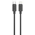 Porodo Blue Cable with PD27W USB-C To Lightning Connector, Fast Charge and Data Transfer - Black - 1.2M