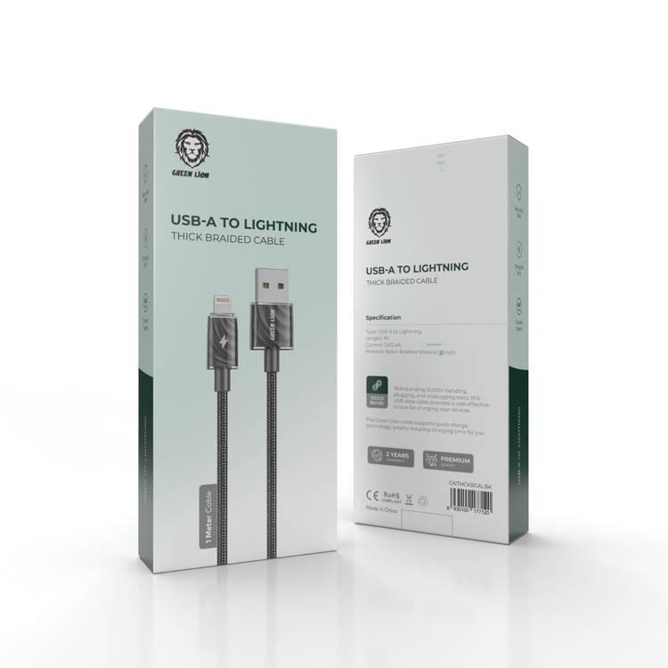 كابل Green Lion USB-A إلى Lightning (1 متر) - أسود