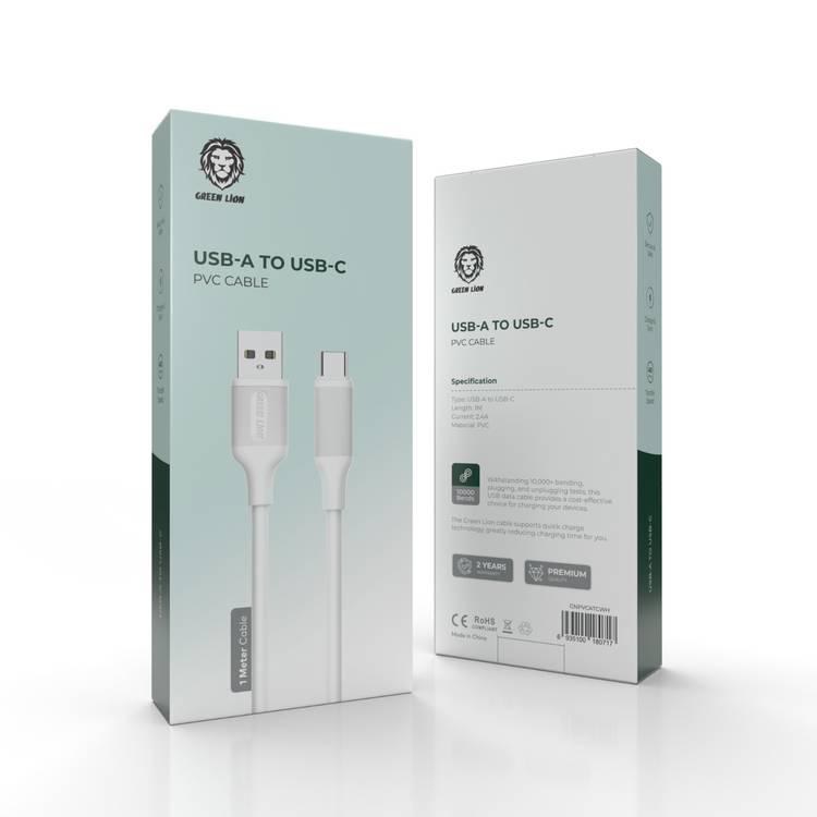 Green Lion USB-A To Type-C PVC Cable (1m) - White