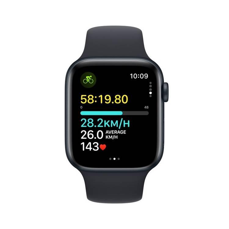 Apple Watch SE 2023 [GPS 40mm] هيكل من الألومنيوم منتصف الليل مع حزام رياضي منتصف الليل | ق/م