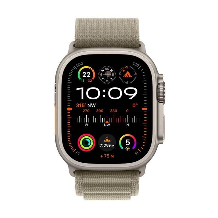 Apple Watch Ultra 2 [GPS + Cellular 49mm] with Titanium Case & Olive Alpine Loop | Medium