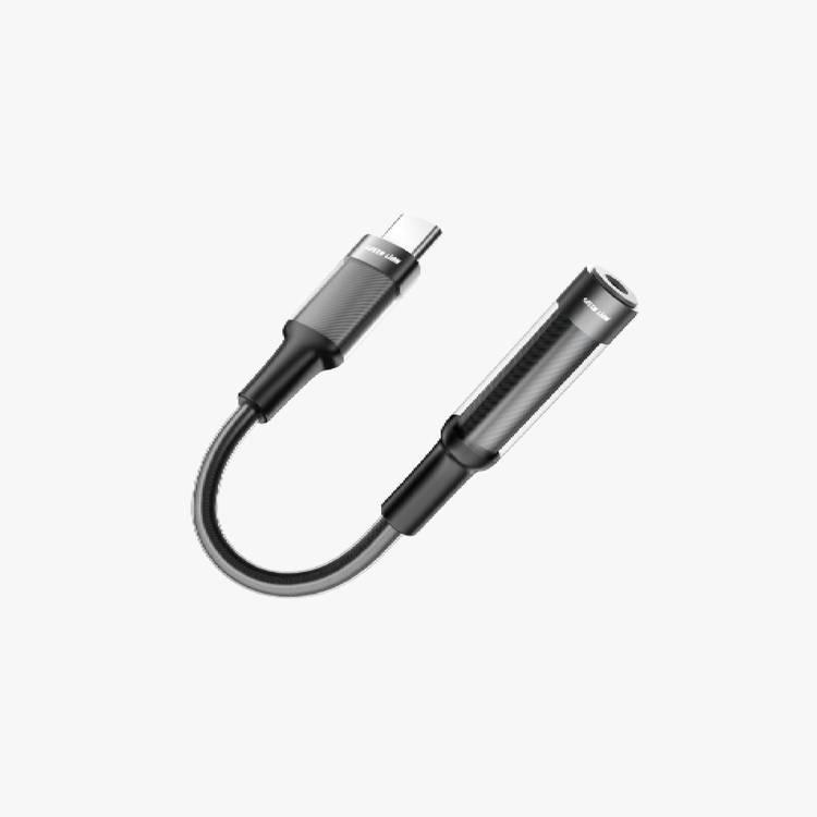 محول سماعة الأذن Green Lion USB-C إلى مقبس صوت 3.5 (12 سم) - أسود