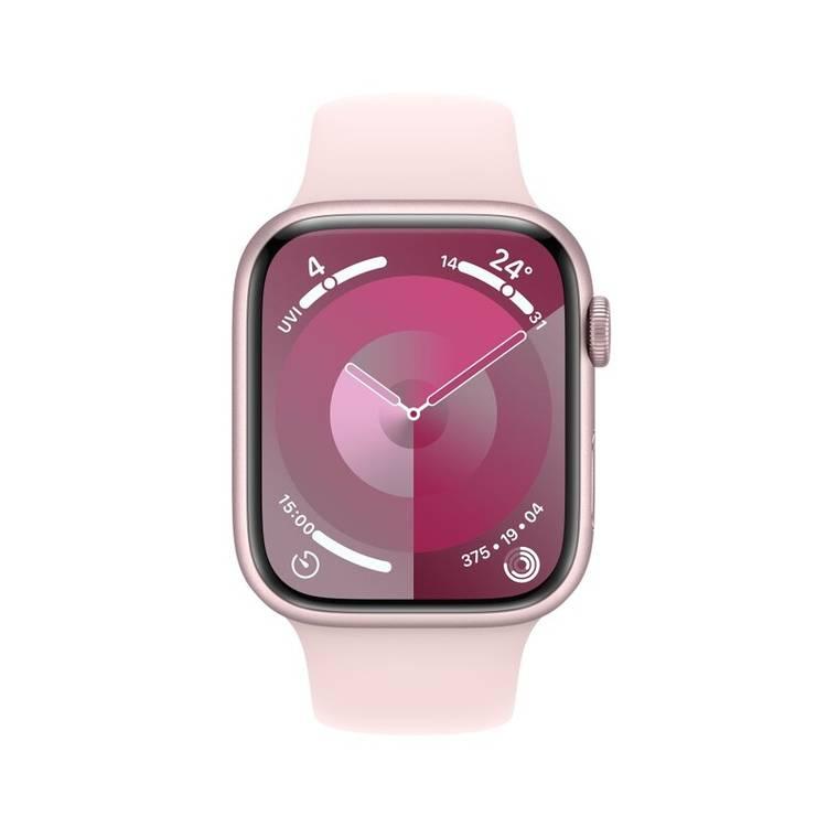 Apple Watch Series 9 [GPS + Cellular 41mm] with Pink Aluminum Case & Light Pink Sport Band | S/M
