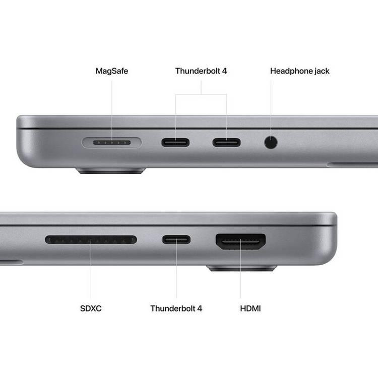 شريحة معالجة Apple Macbook Pro M2 مقاس 16 بوصة ذات 12 نواة | وحدة معالجة الرسومات 19 نواة | SSD سعة 1 تيرابايت - رمادي فلكي (عربي | إنجليزي)