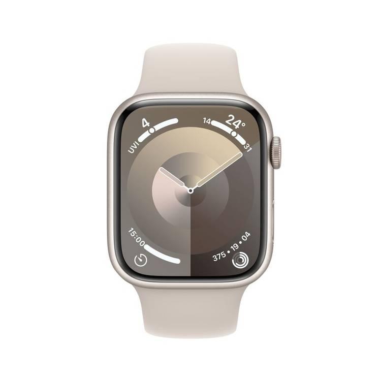 Apple Watch Series 9 [GPS  45mm] with Starlight Aluminum Case & Starlight Sport Band | S/M