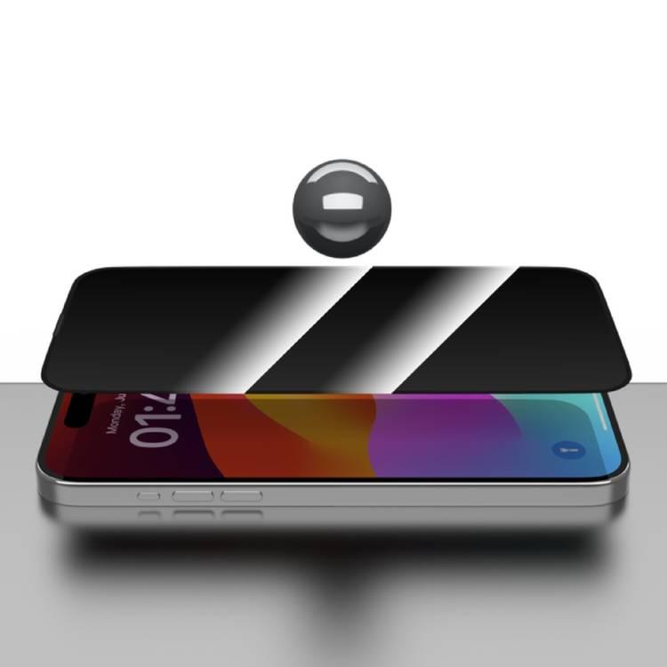 Devia iPhone 15 Van Series Full Screen Privacy Twice - Tempered Glass - Black