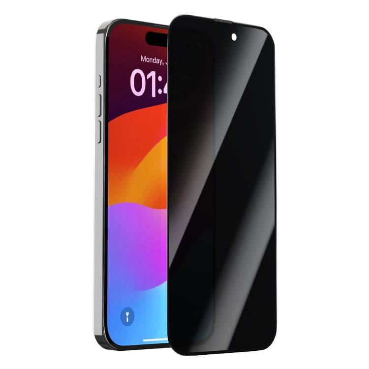 Devia iPhone 15 Pro Max Van Series Full Screen Privacy Twice - Tempered Glass - Black