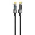 Porodo Transparent Braided Charging and Data Cable  - Black - 1.2M
