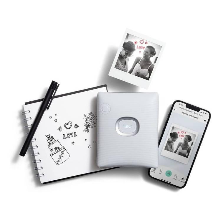 طابعة إنستاكس فوجي فيلم سكوير لينك للهواتف الذكية  - أبيض