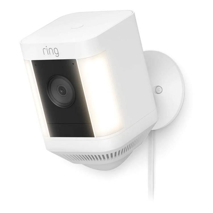كاميرا Ring Spotlight Cam Plus سلكية مع فيديو عالي الدقة 1080 بكسل | أبيض